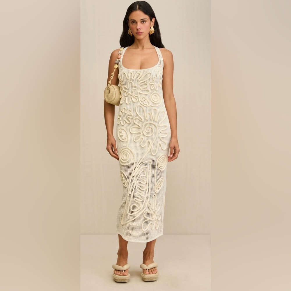 Cult Gaia Cream Nissa Midi Dress